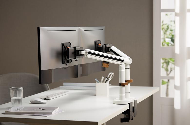 Кронштейн для мониторов Ultramounts UM727W белый 17"-32" макс.9кг крепление к столешнице поворот и наклон фото 10