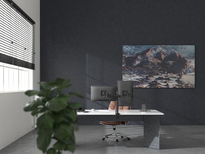 Кронштейн для мониторов Ultramounts UM737 черный 17"-32" макс.8кг крепление к столешнице поворот и наклон фото 7