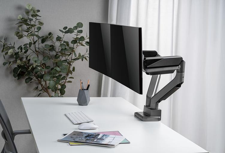 Кронштейн для мониторов Ultramounts UM718 серый 17"-35" макс.15кг крепление к столешнице поворот и наклон фото 8