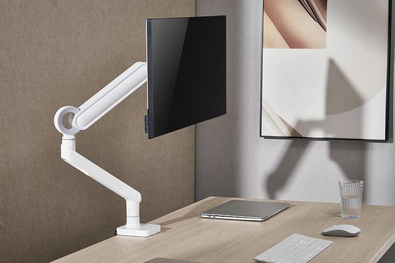 Кронштейн для мониторов Ultramounts UM719W белый 17"-35" макс.10.5кг крепление к столешнице поворот и наклон фото 9