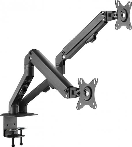 Кронштейн для мониторов Ultramounts UM729 черный 17"-27" макс.7кг крепление к столешнице поворот и наклон фото 1