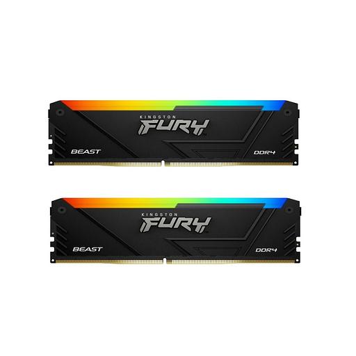 Память DDR4 2x16GB 3200MHz Kingston KF432C16BB2AK2/32 Fury Beast RGB RTL Gaming PC4-25600 CL16 DIMM 288-pin 1.35В kit single rank с радиатором Ret фото 1