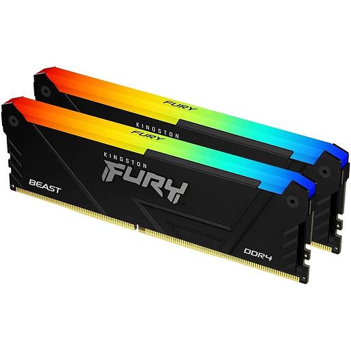 Память DDR4 2x16GB 3200MHz Kingston KF432C16BB2AK2/32 Fury Beast RGB RTL Gaming PC4-25600 CL16 DIMM 288-pin 1.35В kit single rank с радиатором Ret фото 2