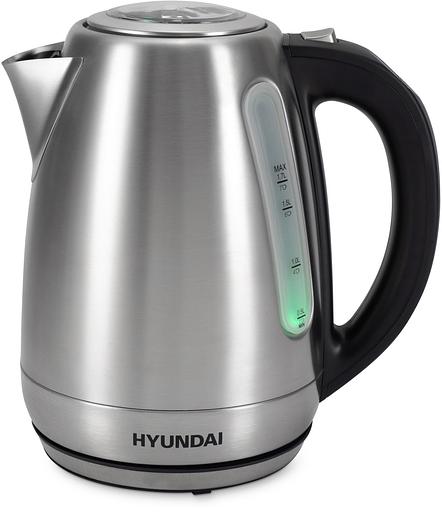 Чайник электрический Hyundai HYK-S8408 1.7л. 2200Вт серебристый матовый/черный (корпус: нержавеющая сталь) фото 1