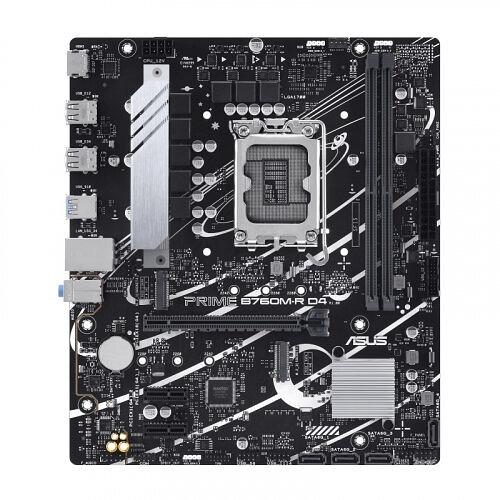 Материнская плата ASUS PRIME B760M-R D4, LGA1700, B760, 2*DDR4, HDMI, 4xSATA3 + RAID, M2, Audio, Gb LAN, USB 3.2, USB 2.0, mATX; 90MB1HA0-M0EAY0 (PRIME B760M-R D4) фото 1