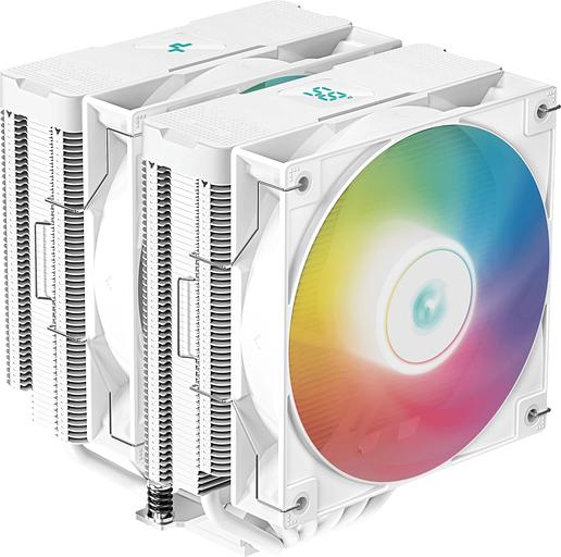 Кулер для процессора DEEPCOOL AG620 DIGITAL WH ARGB LGA1700/1200/115X/AM5/AM4 (8шт/кор, TDP 260W, PWM, DUAL Fan 120mm, 6 тепл. трубок, белый) RET (AG620 DIGITAL WH ARGB) фото 1