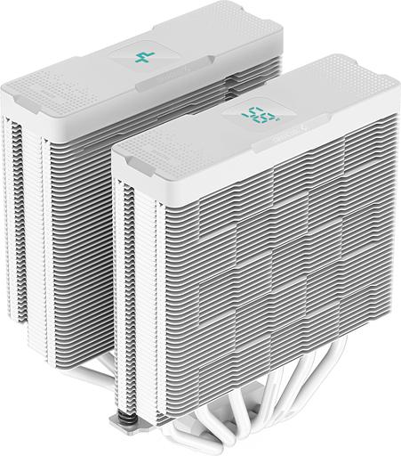 Кулер для процессора DEEPCOOL AG620 DIGITAL WH ARGB LGA1700/1200/115X/AM5/AM4 (8шт/кор, TDP 260W, PWM, DUAL Fan 120mm, 6 тепл. трубок, белый) RET (AG620 DIGITAL WH ARGB) фото 7