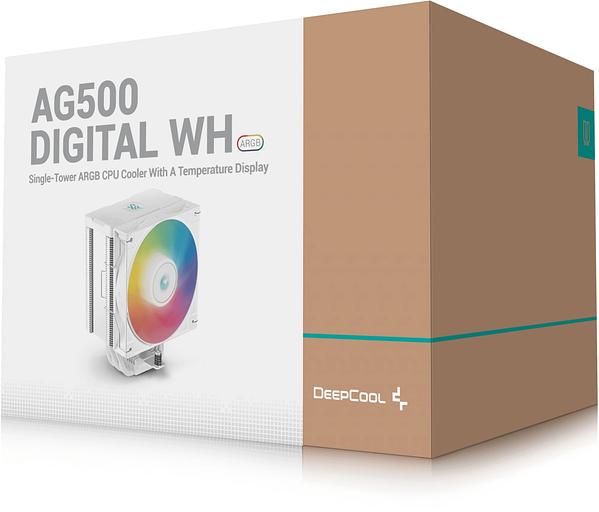 Кулер для процессора DEEPCOOL AG500 DIGITAL WH ARGB LGA1700/1200/115X/AM5/AM4 (9шт/кор, TDP 240W, PWM, ARGB Fan 120mm, 5 тепл. трубок, белый) RET (AG500 DIGITAL WH ARGB) фото 10