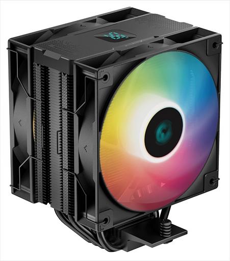 Кулер для процессора DEEPCOOL AG400 DIGITAL PLUS LGA1700/1200/115X/AM5/AM4 (9шт/кор, TDP 220W, PWM, DUAL ARGB Fan 120mm, 4 тепл. трубки, черный) RET (AG400 DIGITAL PLUS) фото 3