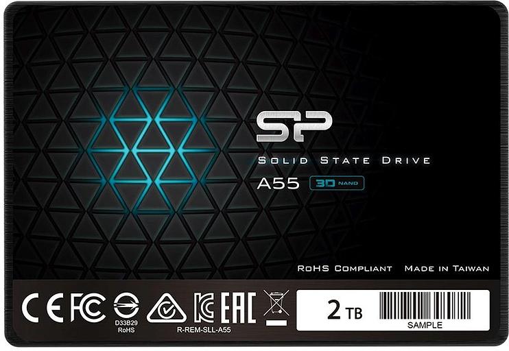 Твердотельный диск 2TB Silicon Power A55, 2.5", SATA III [R/W - 500/450 MB/s] TLC фото 1