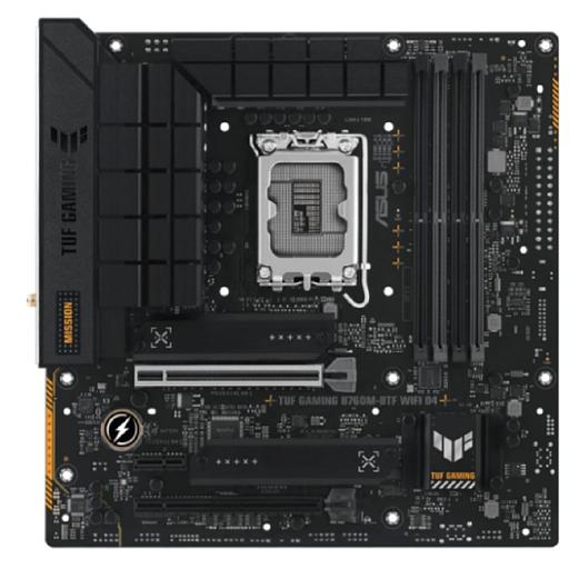 Материнская плата ASUS TUF GAMING B760M-BTF WIFI D4 (LGA1700/B760/4xDDR4/mATX/HDMI, DP) (90MB1E50-M0EAY0) фото 1