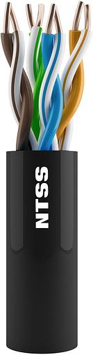 Кабель информационный NTSS NTSS-OUT-UTP4-5Е-PE-BL кат.5E U/UTP 4X2X24AWG PE внешний 305м черный фото 1