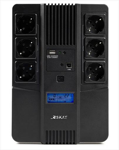Источник бесперебойного питания (8935) Бастион SKAT-UPS AI 800ВА/480Вт/line-interactive/АКБ 9Ачx1/ 3xSchuko 3xSchuko/Дисплей/3 л.г. (SKAT-UPS 800 AID) фото 2