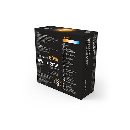 Лампа светодиодная Gauss GX53 8Вт цок.:GX53 таблетка 220B 3000K св.свеч.бел.теп. Tablet (упак.:1шт) (108008108) фото 5