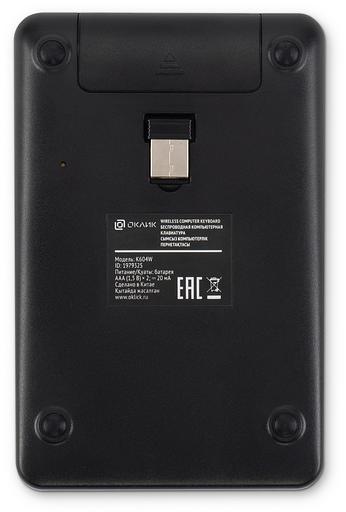 Клавиатура Оклик K604W черный USB беспроводная slim для ноутбука (1979325) фото 4