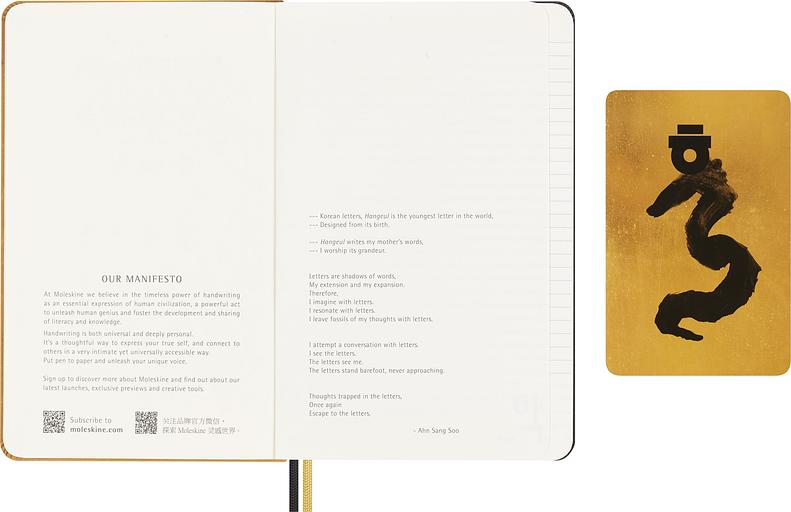 Блокнот Moleskine LIMITED EDITION YEAR OF THE DRAGON LECNYDRAGONQP060AS 130х210мм обложка текстиль 176стр. линейка золотистый Ahn Sang Soo фото 5