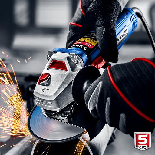 Углошлифовальная машина Зубр Профессионал УШМ-П125-1500 ЭПСТ 1500Вт 9500об/мин рез.шпин.:M14 d=125мм фото 7