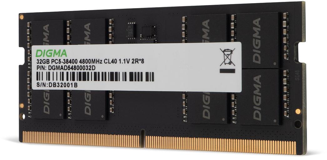 Память DDR5 32GB 4800MHz Digma DGMAS54800032D RTL PC5-38400 CL40 SO-DIMM 288-pin 1.1В dual rank Ret фото 3