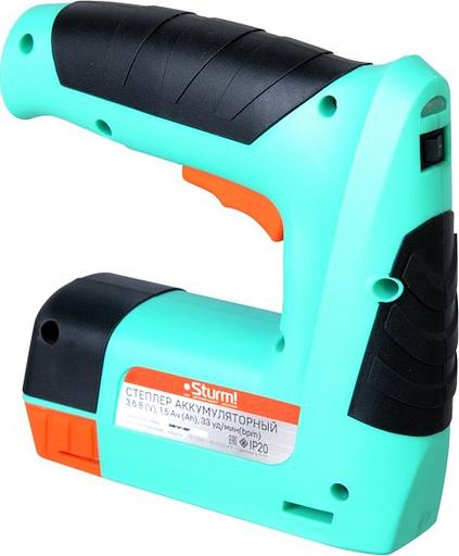 Степлер аккумуляторный Sturm! CET1201 скобы тип 53: 11.4мм 4-10мм гвозди тип 47: 14мм фото 1