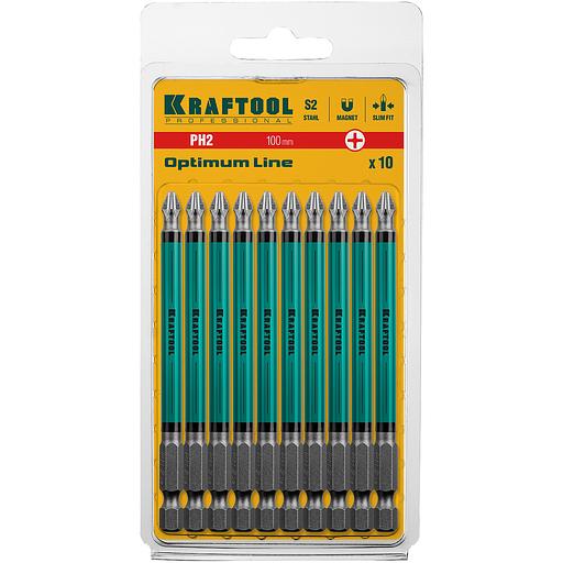Набор бит Kraftool 26122-2-100-10 (10пред.) для шуруповертов фото 2