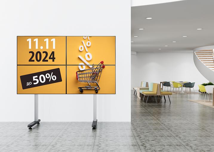 Стойка для телевизора Cactus CS-FS-TV4-PRO черный 32"-70" макс.50кг напольный мобильный фото 8