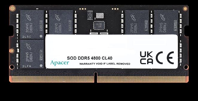 Оперативная память Apacer DDR5 16GB 4800MHz SO-DIMM (PC5-38400) CL40 1.1V (Retail) 2048*8 3 years (AS16GHB48CTBBGH/FS.16G2A.PTH) (AS16GHB48CTBBGH) фото 1