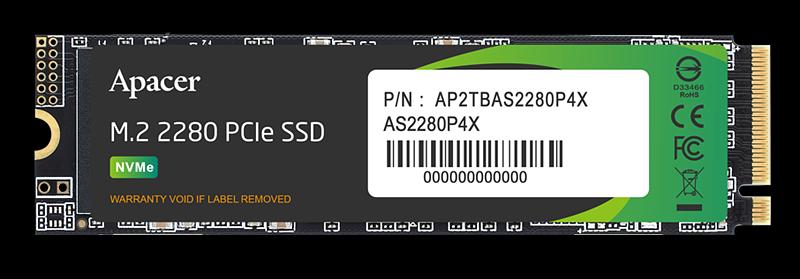 Твердотельный накопитель Apacer SSD AS2280P4X 256Gb M.2 2280 PCIe Gen3x4, R2100/W1700 Mb/s, 3D NAND, MTBF 1.8M, NVMe, 100TBW, Retail, 3 years (AP256GAS2280P4X-1) (AP256GAS2280P4X-1) фото 1