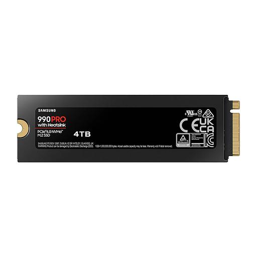 Тведотельный накопитель SSD M.2 (PCI-E NVMe 2.0 Gen 4.0 x4) 4Tb Samsung 990 PRO (R7450/W6900MB/s) with Heatsink, 1year (MZ-V9P4T0CW) фото 2