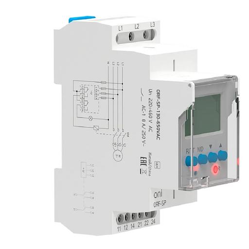 IEK ORF-SP-130-650VAC Реле фаз ORF-SP 3ф. 2 конт. 130-650В AC ONI фото 1