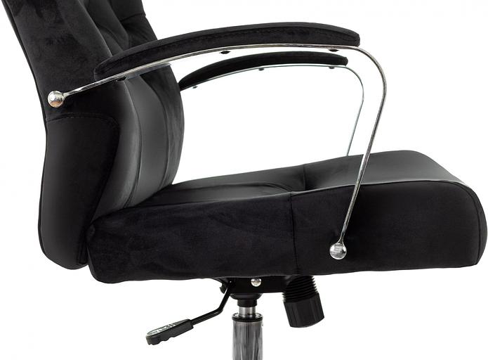 Кресло руководителя Бюрократ T-9928SL Fabric черный Italia Black крестов. металл хром фото 7