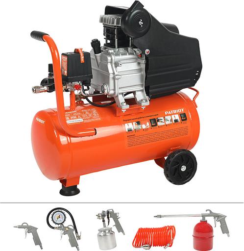 Компрессор поршневой Patriot Optima Euro 24-240K2 масляный 240л/мин 24л 1500Вт оранжевый/черный фото 2