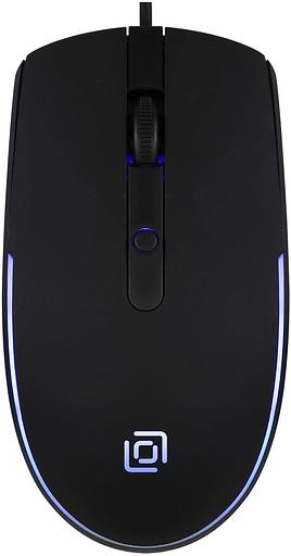 Мышь Оклик 100M черный оптическая (1600dpi) USB для ноутбука (4but) фото 1