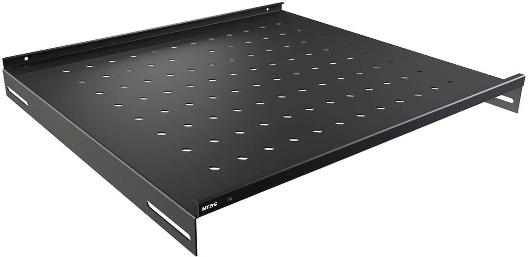 Полка стационарная NTSS NTSS-FS-600-BL 1U нагр.:60кг. 19" 350мм черный (упак.:1шт) фото 1