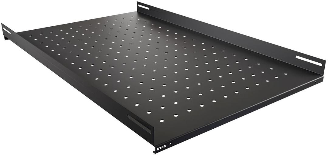 Полка стационарная NTSS NTSS-FS-H-1000-BL 1U нагр.:100кг. 19" 750мм черный (упак.:1шт) фото 1