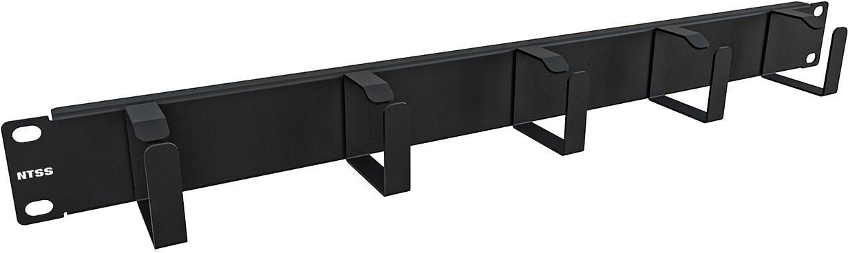 Кабельный органайзер горизонтальный NTSS NTSS-HORG-1U-5(45)-BL односторонний кольца 1U шир.:19" глуб.:45мм фото 1