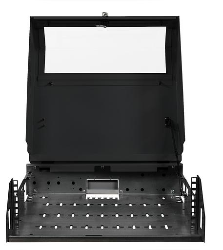 Шкаф коммутационный NTSS (NTSS-SOHO5U-BL) настенный 5U 520x140мм пер.дв.стекл несъемн.бок.пан. 80кг черный фото 2