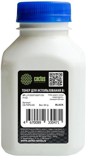 Тонер Cactus CS-THPU-60 черный флакон 60гр. для принтера HP LJ P1005/P1006/P1100/P1102 фото 1