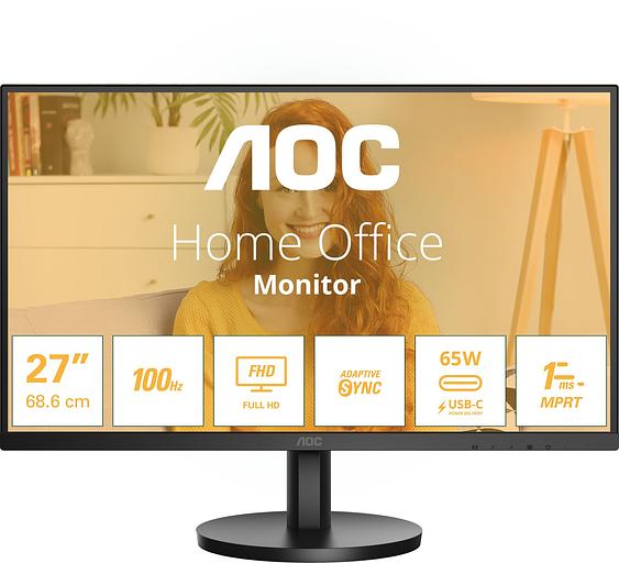 Монитор AOC 27" Basic-Line 27B3CA2 черный IPS LED 4ms 16:9 HDMI матовая 1000:1 250cd 178гр/178гр 1920x1080 100Hz FHD USB 3.4кг фото 3