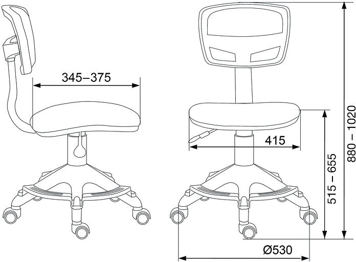 Кресло детское Бюрократ CH-299-F красный TW-35N сиденье мультиколор красные губы сетка/ткань крестов. пластик подст.для ног фото 8