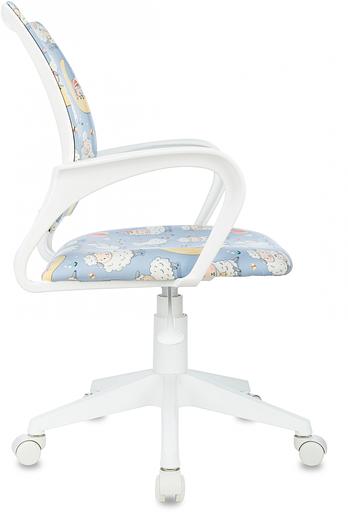 Кресло детское Бюрократ Burokids 1 W голубой овечки крестов. пластик пластик белый фото 3