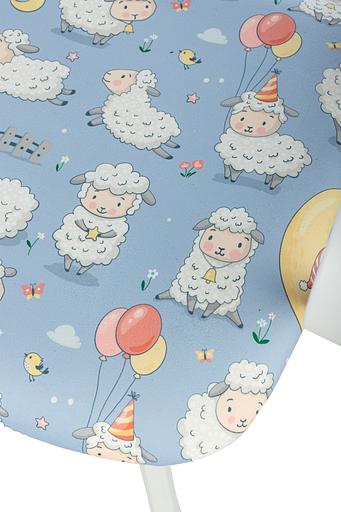 Кресло детское Бюрократ Burokids 1 W голубой овечки крестов. пластик пластик белый фото 8