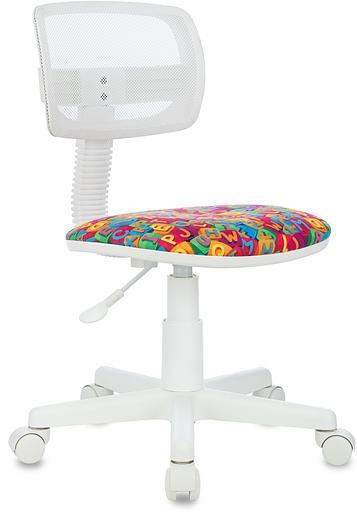 Кресло детское Бюрократ CH-W299 белый TW-15 сиденье мультиколор алфавит сетка/ткань крестов. пластик пластик белый фото 1