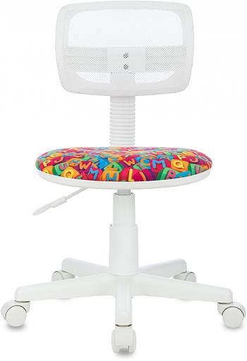 Кресло детское Бюрократ CH-W299 белый TW-15 сиденье мультиколор алфавит сетка/ткань крестов. пластик пластик белый фото 2