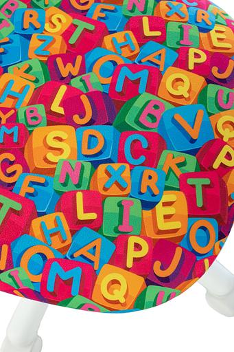 Кресло детское Бюрократ CH-W299 белый TW-15 сиденье мультиколор алфавит сетка/ткань крестов. пластик пластик белый фото 6