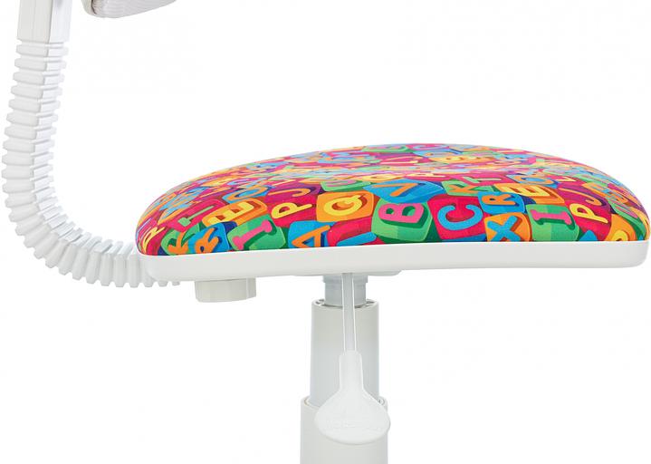 Кресло детское Бюрократ CH-W299 белый TW-15 сиденье мультиколор алфавит сетка/ткань крестов. пластик пластик белый фото 7