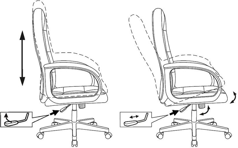 Кресло руководителя Бюрократ CH 002 Fabric черный Light-20 крестов. пластик фото 10