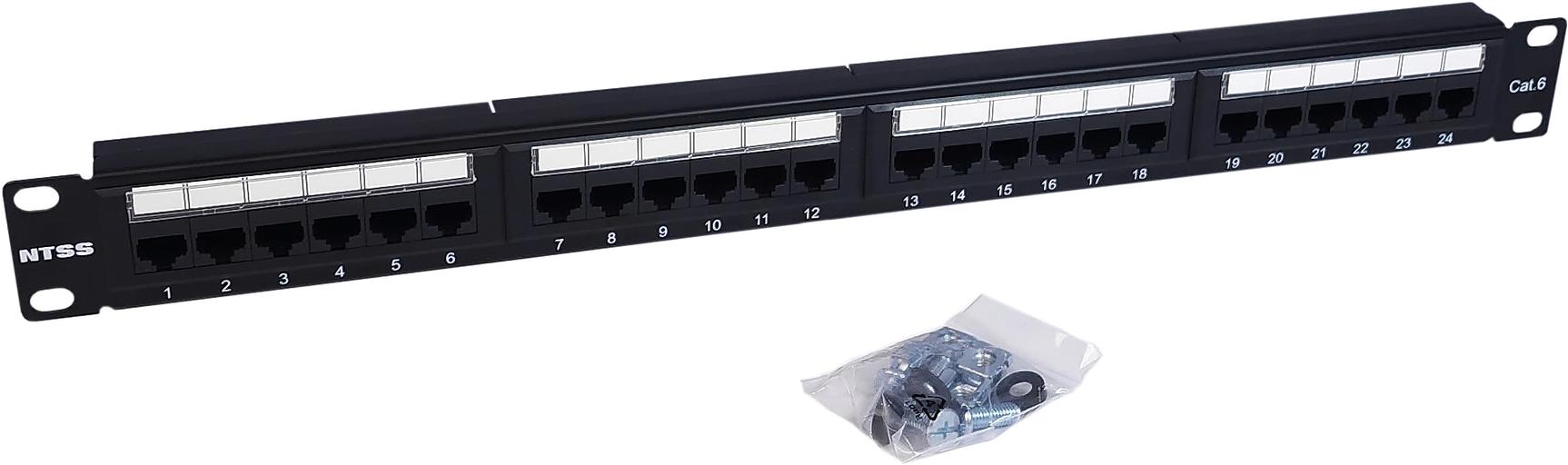 Патч-панель Lanmaster NTSS-PP-1U-24-UTP-RJ45-6-D 19" 1U 24xRJ45 кат.6 UTP фото 3
