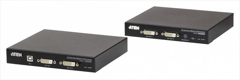 Квм переключатель ATEN HDBaset2.0 USB 2.0 Dual DVI KVM EXTENDER W/EU ADP. (CE624-AT-G) фото 1