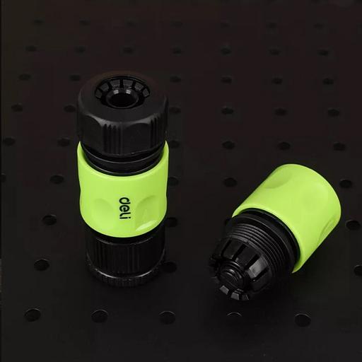 Набор соединителей для поливочных шлангов 3 шт 1/2" Deli DL8799 1/2" быстросъемный коннектор с аквастопом, 1/2" быстросъемный коннектор, штуцер 1/2"-3/4", ударопрочный пластик фото 3