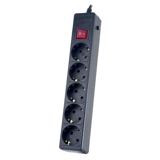 Perfeo Сетевой фильтр "POWER+" PF_A4658, 1,8м, 5 розеток, черный (PF-PP-5/1,8-B) фото 1